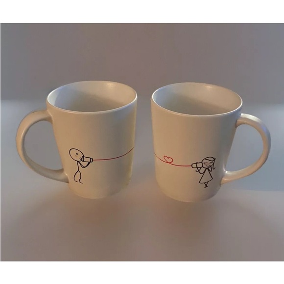 Set of 2 Human Touch TREAT IT WITH LOVE Mug Valentine Long Distance Romance Mugs - Picture 5 of 6